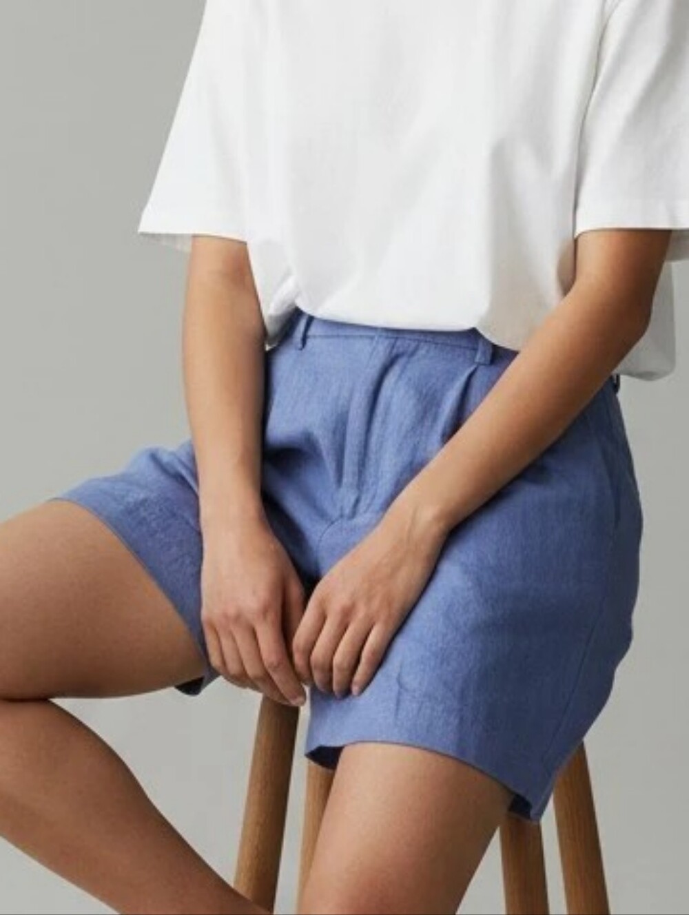 Geoffrey Beene Blue Linen Blend Shorts